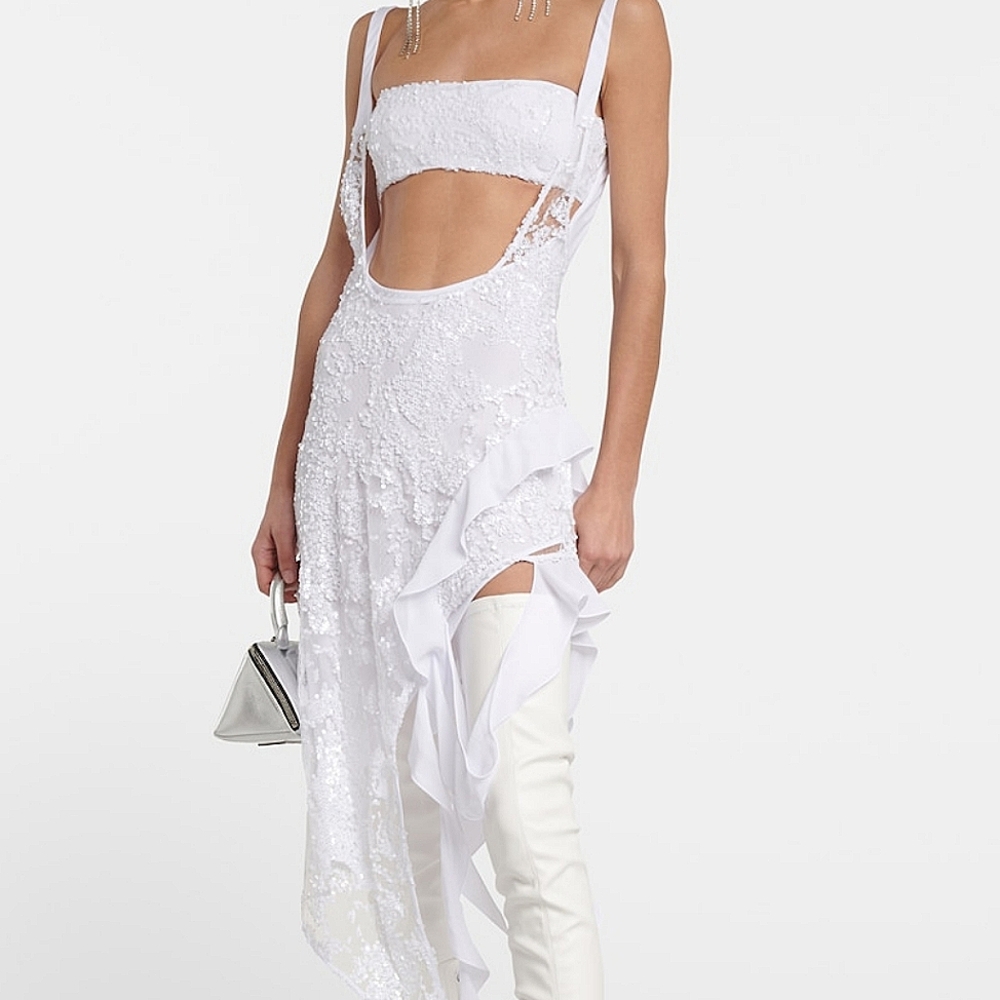 The Attico NORA Elegant White Lace Dress, Size EU 38 - Picture 13 of 16